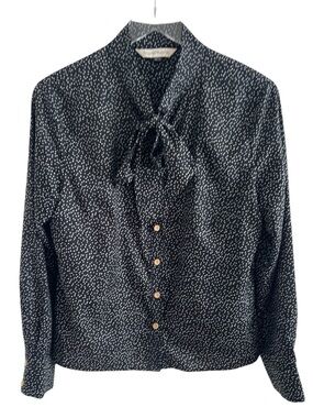 Royal Monk Black Heart Print Blouse